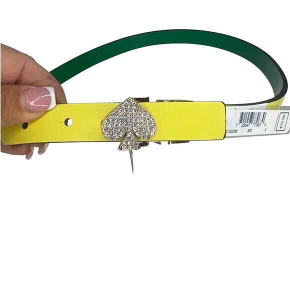 Kate Spade New York pavé spade reversible leather belt XL main image 8